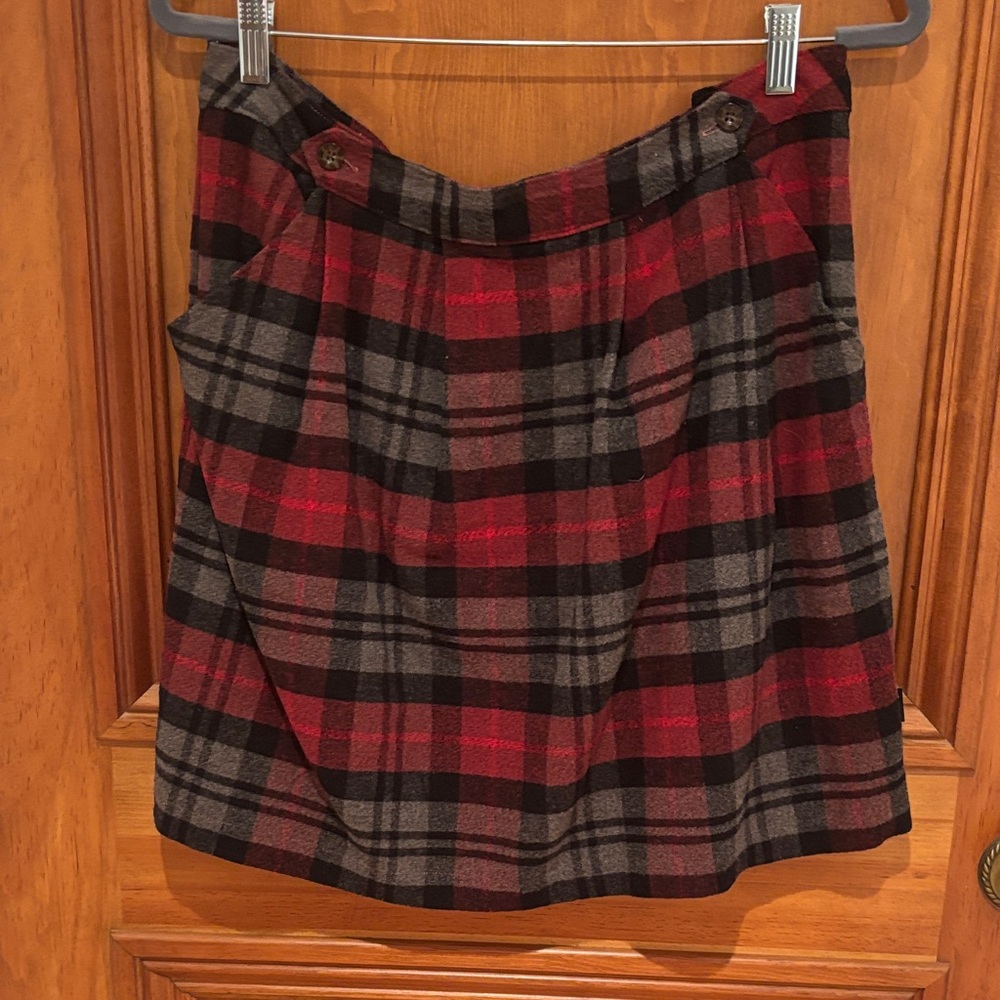 Woolrich Red and Black Plaid A-Line Skirt